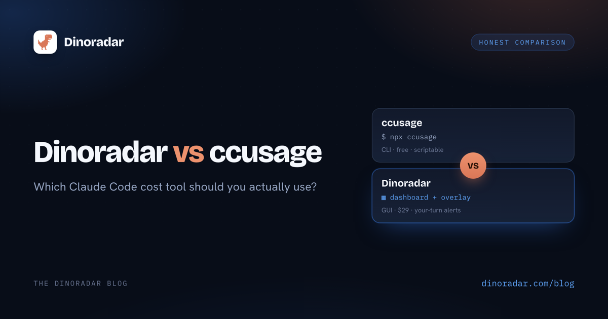 Dinoradar vs ccusage: an honest comparison for Claude Code users